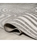 Maribo Abstract Groovy Striped Gray/Ivory 5 ft. x 8 ft. Area Rug