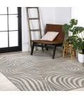 Maribo Abstract Groovy Striped Gray/Ivory 5 ft. x 8 ft. Area Rug