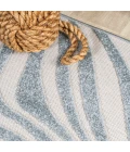Maribo Abstract Groovy Striped Light Blue/Ivory 5 ft. x 8 ft. Area Rug