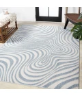 Maribo Abstract Groovy Striped Light Blue/Ivory 5 ft. x 8 ft. Area Rug