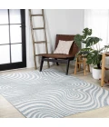 Maribo Abstract Groovy Striped Light Blue/Ivory 5 ft. x 8 ft. Area Rug