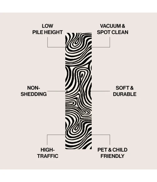 Jonathan Y SCANDINAVIAN Black SCN103F 2ft. X 8ft. Rect. Rug