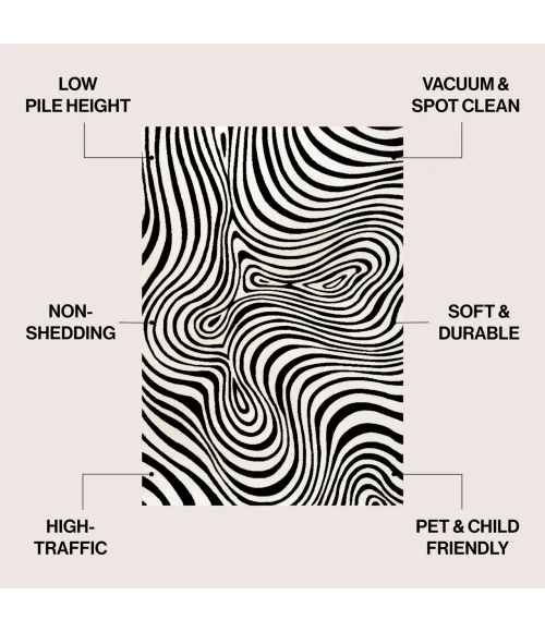 Jonathan Y SCANDINAVIAN Black SCN103F 5ft.3in. X 7ft.7in. Rect. Rug