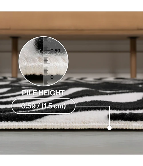 Jonathan Y SCANDINAVIAN Black SCN103F 2ft. X 8ft. Rect. Rug