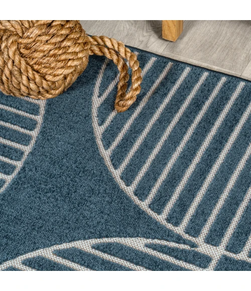 Nordby Geometric Arch Scandi Striped Navy/Cream 5 ft. x 8 ft. Area Rug