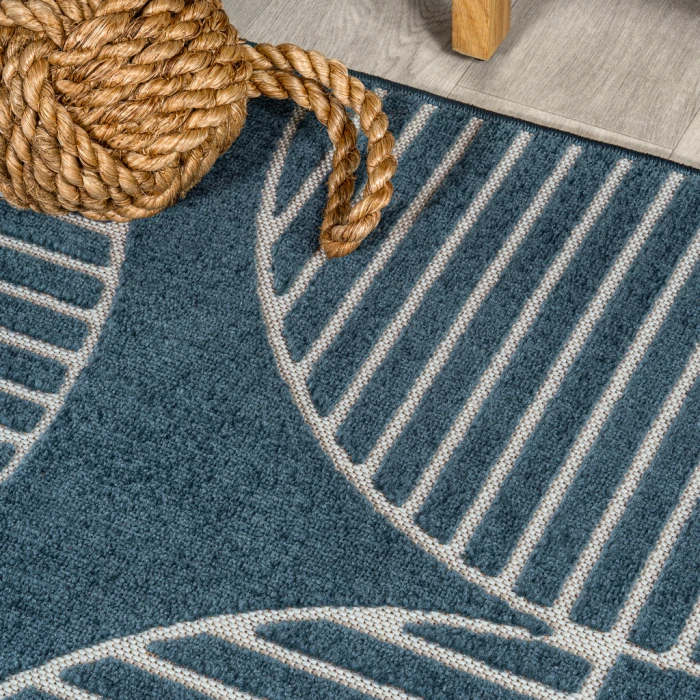 Nordby Geometric Arch Scandi Striped Navy/Cream 4 ft. x 6 ft. Area Rug