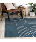Nordby Geometric Arch Scandi Striped Navy/Cream 5 ft. x 8 ft. Area Rug