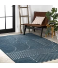 Nordby Geometric Arch Scandi Striped Navy/Cream 5 ft. x 8 ft. Area Rug