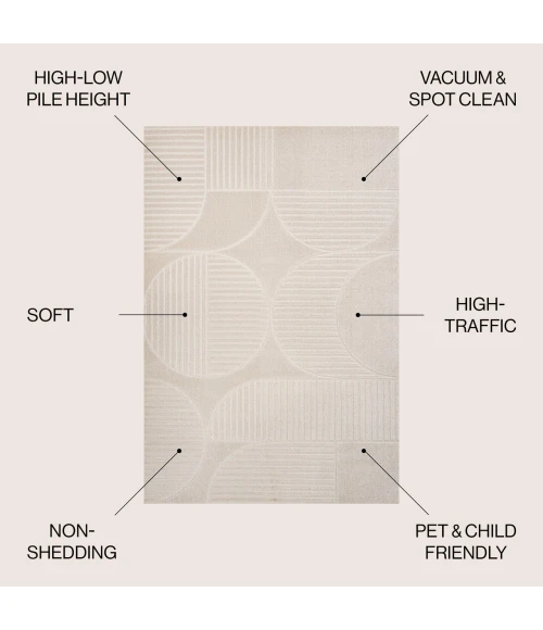 Jonathan Y SCANDINAVIAN Ivory SCN104B 11ft.-10in. X 18ft. Rect. Rug