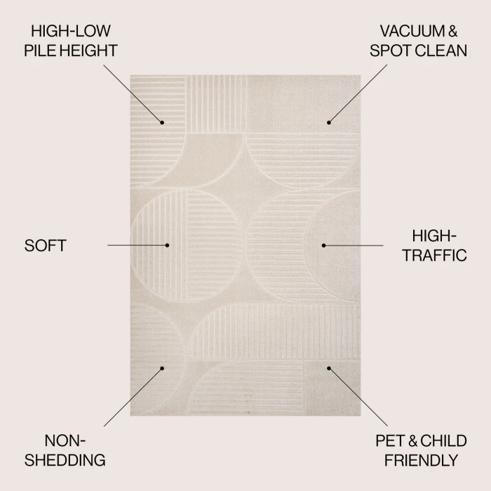 Jonathan Y SCANDINAVIAN Ivory SCN104B 10ft. X 13ft. Rect. Rug