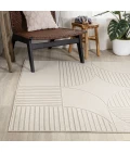 Nordby Geometric Arch Scandi Striped Ivory/Cream 5 ft. x 8 ft. Area Rug