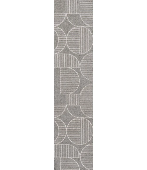 Nordby Geometric Arch Scandi Striped Gray/Cream 2 ft. x 8 ft. Runner Rug