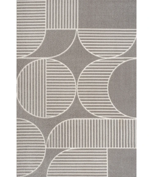 Nordby Geometric Arch Scandi Striped Gray/Cream 5 ft. x 8 ft. Area Rug