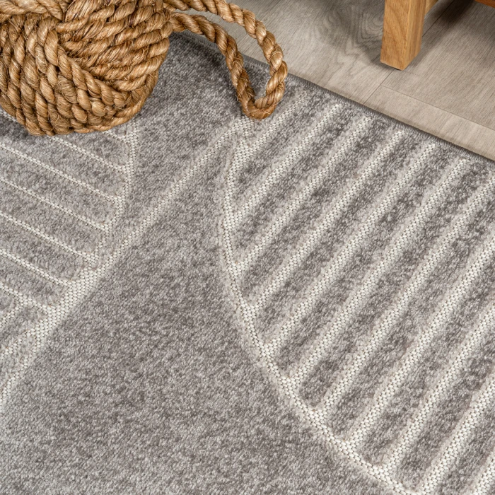 Nordby Geometric Arch Scandi Striped Gray/Cream 2 ft. x 8 ft. Runner Rug