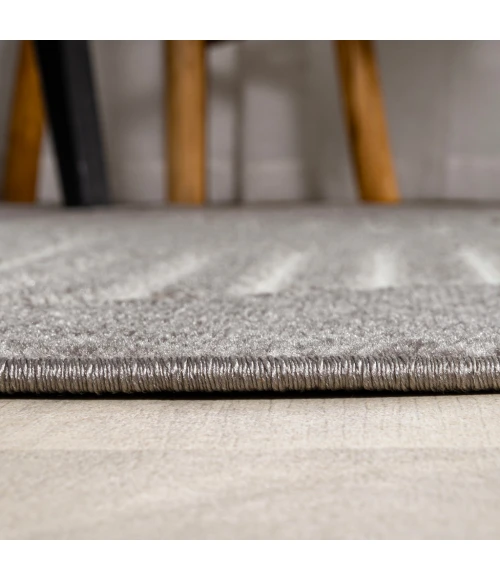 Nordby Geometric Arch Scandi Striped Gray/Cream 5 ft. x 8 ft. Area Rug