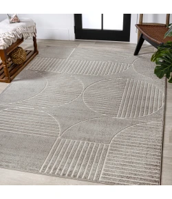 Jonathany Scandinavian SCN104C Gray/Cream Area Rug 5 ft. 3 in. X 7 ft. 7 in. Rectangle