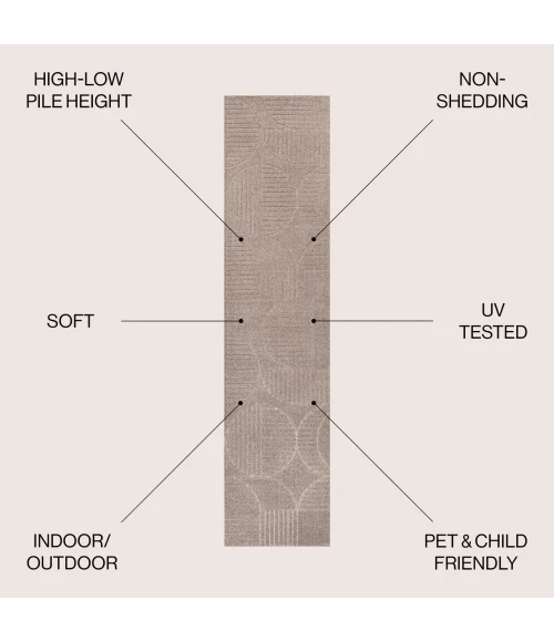 Jonathan Y SCANDINAVIAN Brown SCN104D 2ft. X 8ft. Rect. Rug