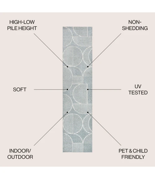 Jonathan Y SCANDINAVIAN Blue SCN104F 2ft. X 8ft. Rect. Rug