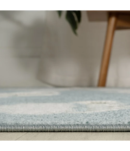Hedwig Youth Cloud Scandi Rug Blue/Ivory 2 ft. x 8 ft. Runner Rug