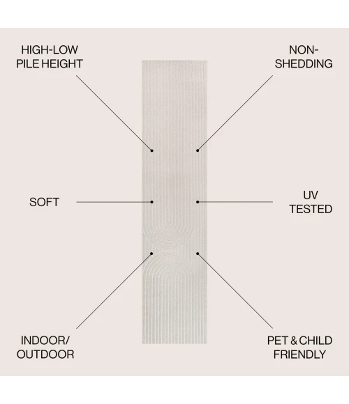 Jonathan Y SCANDINAVIAN Cream SCN109A 2ft. X 8ft. Rect. Rug