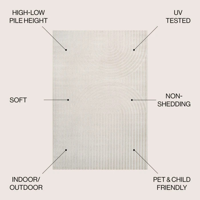 Jonathan Y SCANDINAVIAN Cream SCN109A 2ft.-11in. X 5ft. Rect. Rug