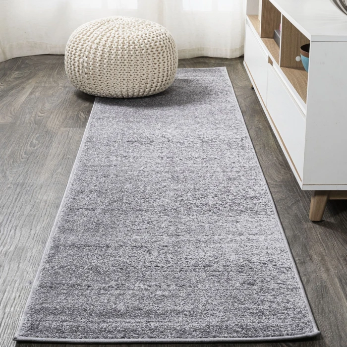 Haze Solid Low-Pile Gray 2 ft. x 10 ft. Runner Rug