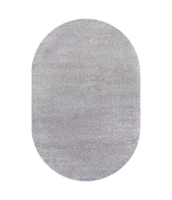 Jonathany Supersoft SEU100A Gray Area Rug 4 ft. X 6 ft. Oval