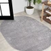 Jonathany Supersoft SEU100A Gray Area Rug 4 ft. X 6 ft. Oval