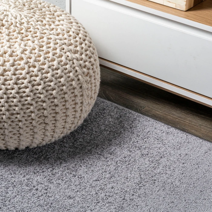 Haze Solid Low-Pile Gray 6 ft. x 9 ft. Oval Area Rug