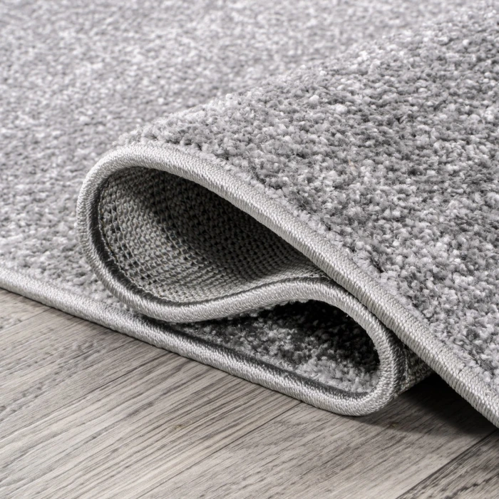 Haze Solid Low-Pile Gray 6 ft. x 9 ft. Oval Area Rug