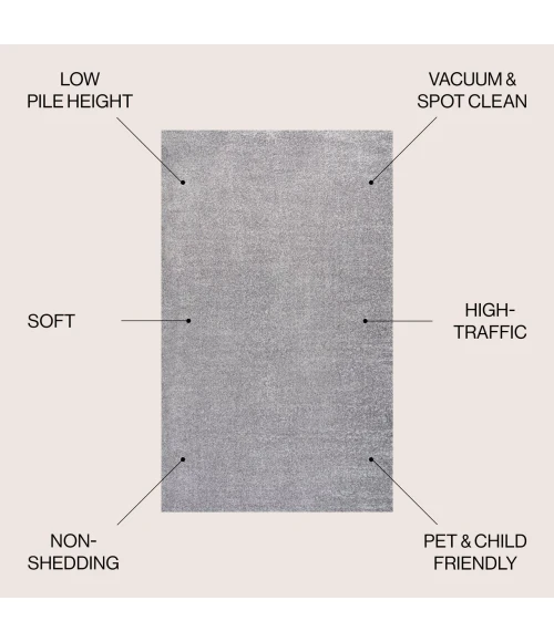 Jonathan Y SUPERSOFT Gray SEU100A 10ft. X 14ft. Rect. Rug