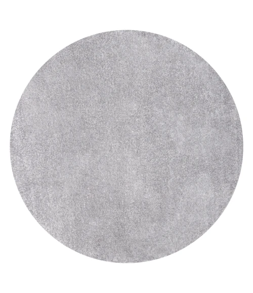 Haze Solid Low-Pile Gray 8' Round Area Rug