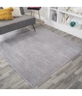 Haze Solid Low-Pile Gray 6' Square Area Rug