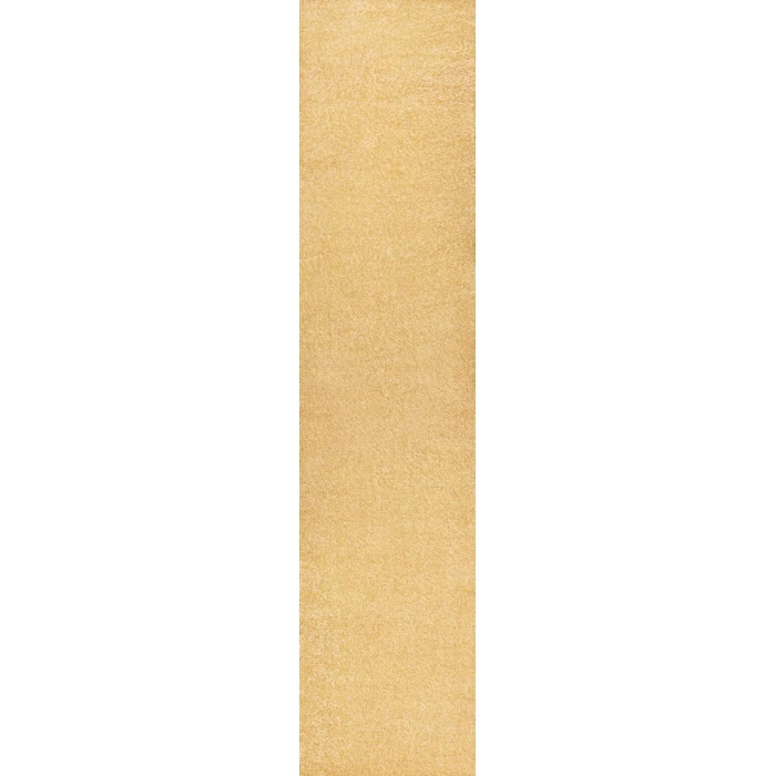 Haze Solid Low-Pile Mustard 2 ft. x 12 ft. Runner Rug
