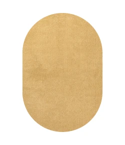 Jonathany Supersoft SEU100B Mustard Area Rug 5 ft. X 8 ft. Oval