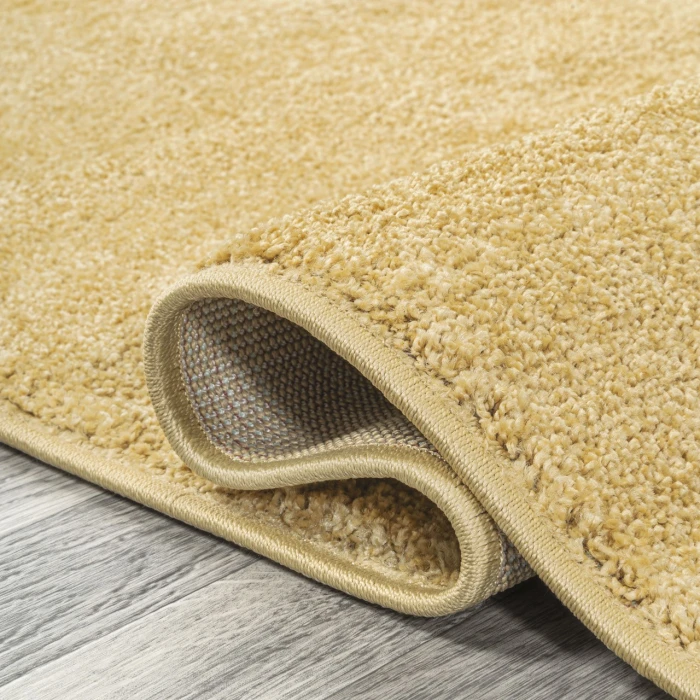 Haze Solid Low-Pile Mustard 2 ft. x 12 ft. Runner Rug
