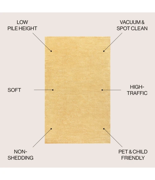 Jonathan Y SUPERSOFT Yellow SEU100B 6ft.2in. X 9ft. Rect. Rug