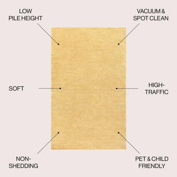 Jonathan Y SUPERSOFT Yellow SEU100B 6ft.2in. X 9ft. Rect. Rug