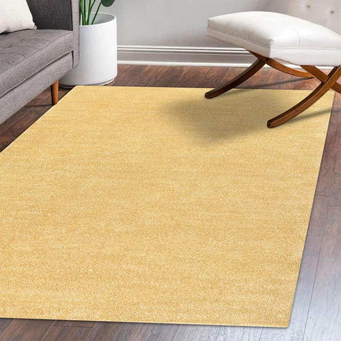 Jonathan Y SUPERSOFT Yellow SEU100B 6ft.2in. X 9ft. Rect. Rug