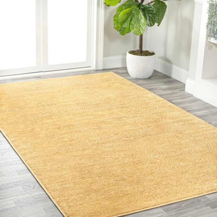 Haze Solid Low-Pile Mustard 4 ft. x 6 ft. Area Rug