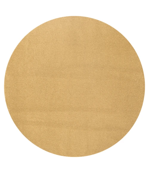 Haze Solid Low-Pile Mustard 6' Round Area Rug