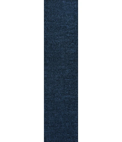 Haze Solid Low-Pile Navy 2 ft. x 14 ft. Runner Rug