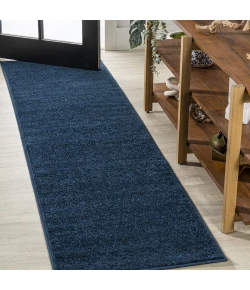 Jonathany Supersoft SEU100C Navy Area Rug 2 ft. X 14 ft. Runner