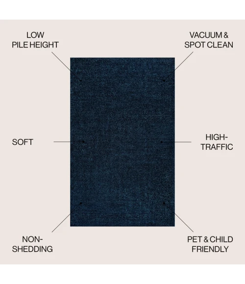 Jonathan Y SUPERSOFT Blue SEU100C 12ft. X 15ft. Rect. Rug