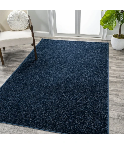 Haze Solid Low-Pile Navy 4 ft. x 6 ft. Area Rug