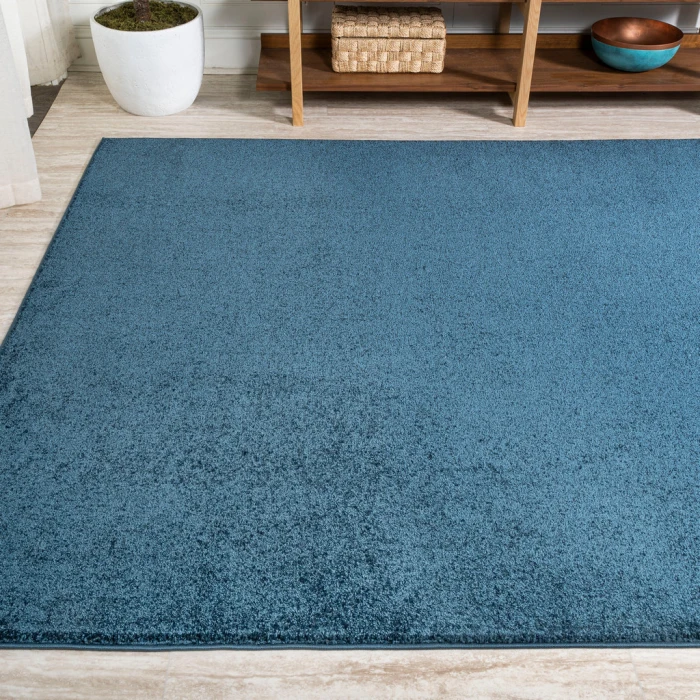 Haze Solid Low-Pile Navy 9 ft. x 12 ft. Area Rug