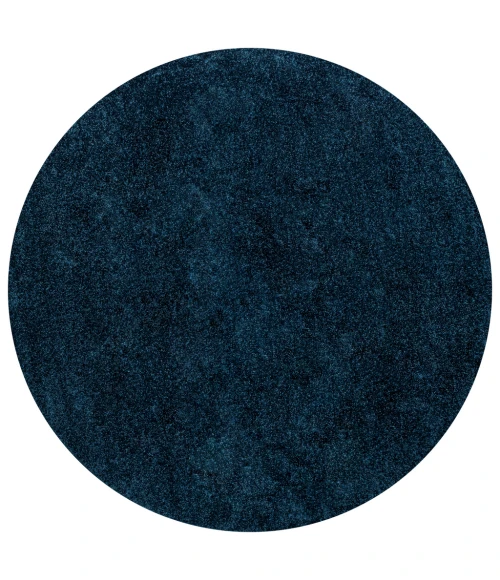 Haze Solid Low-Pile Navy 8' Round Area Rug