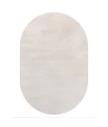 Haze Solid Low-Pile Ivory 3 ft. x 5 ft. Oval Area Rug