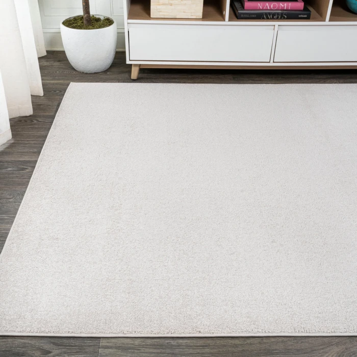 Haze Solid Low-Pile Ivory 8 ft. x 10 ft. Area Rug