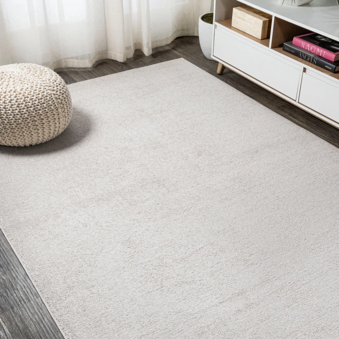 Haze Solid Low-Pile Ivory 8 ft. x 10 ft. Area Rug
